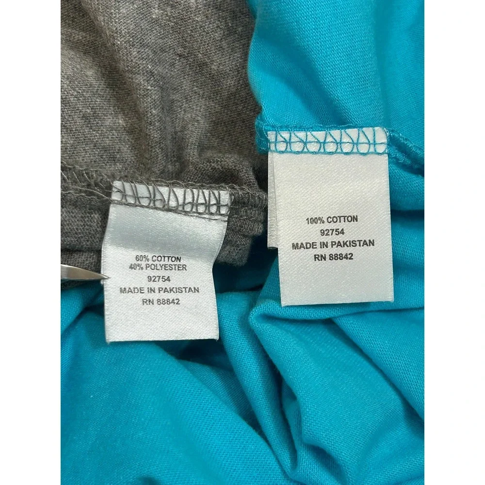 NWT Woman Within 2X T-Shirt Bundle Turquoise Blue Heather Gray Boatneck Tops - Picture 6 of 8